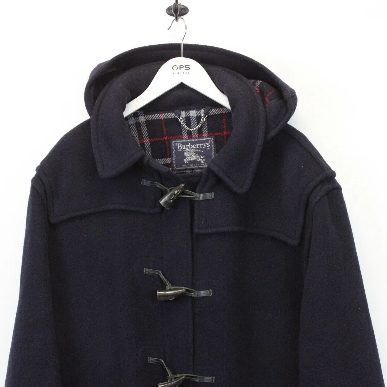 BURBERRYS 90s Wool Duffle Coat Navy Blue | XL