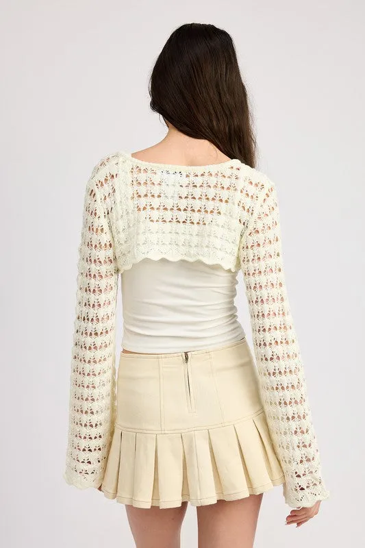 Crochet Bolero With Drawstrings