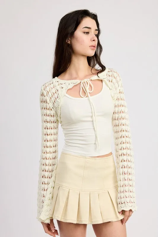 Crochet Bolero With Drawstrings