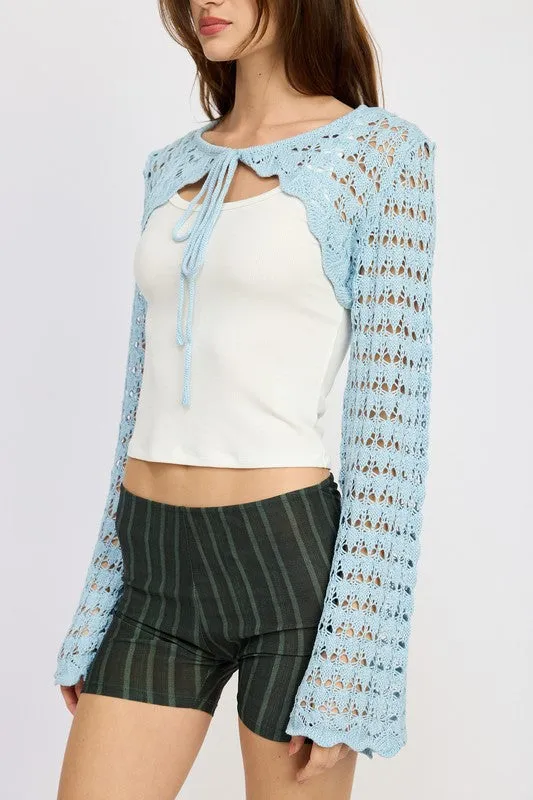 Crochet Bolero With Drawstrings