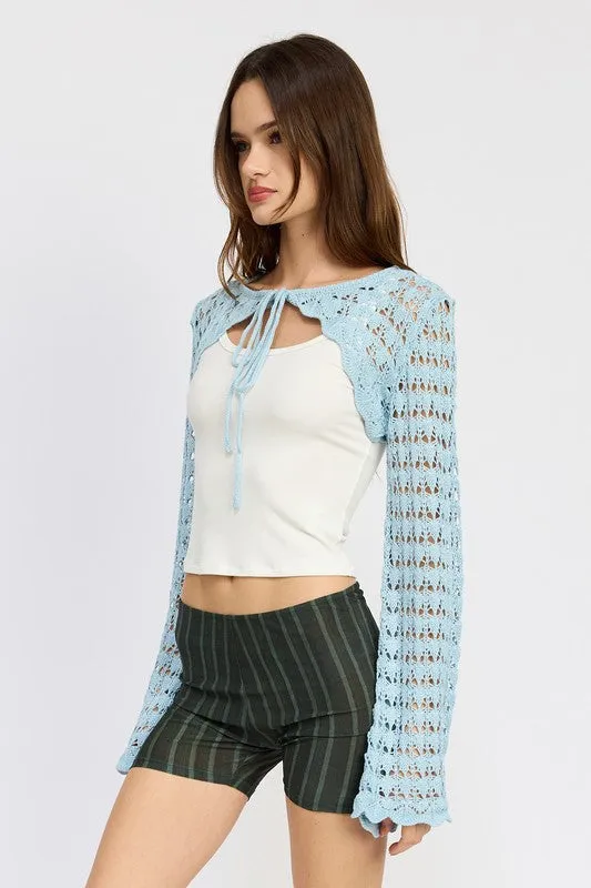 Crochet Bolero With Drawstrings