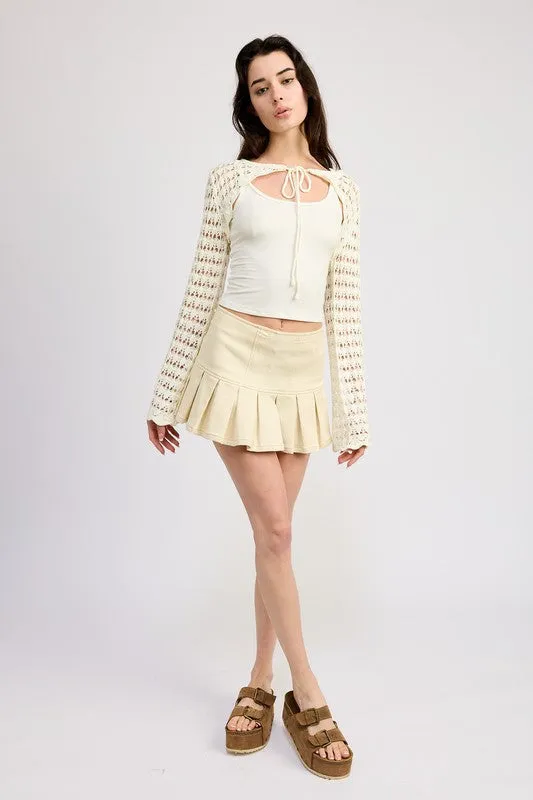 Crochet Bolero With Drawstrings
