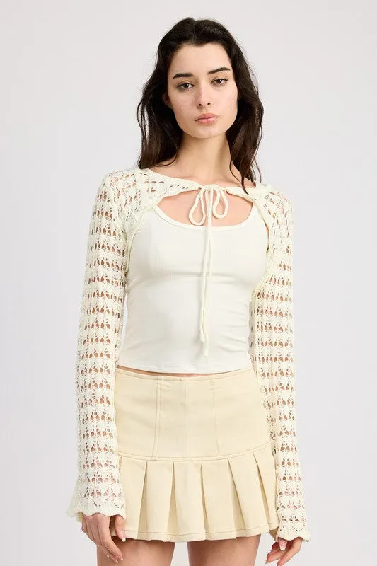 Crochet Bolero With Drawstrings