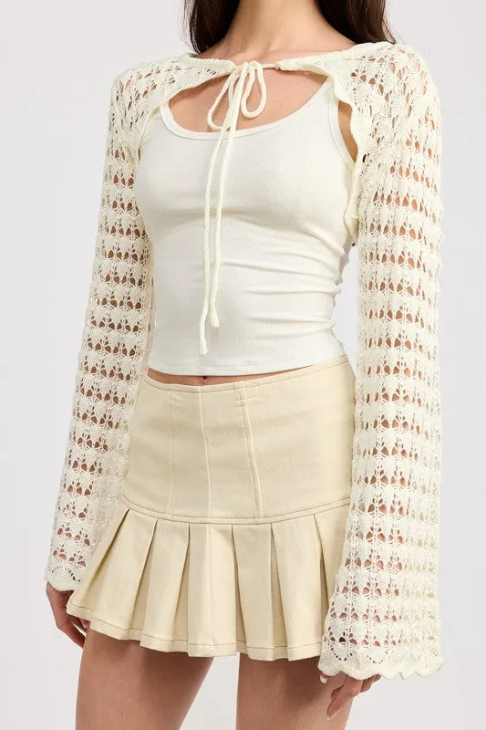 Crochet Bolero With Drawstrings