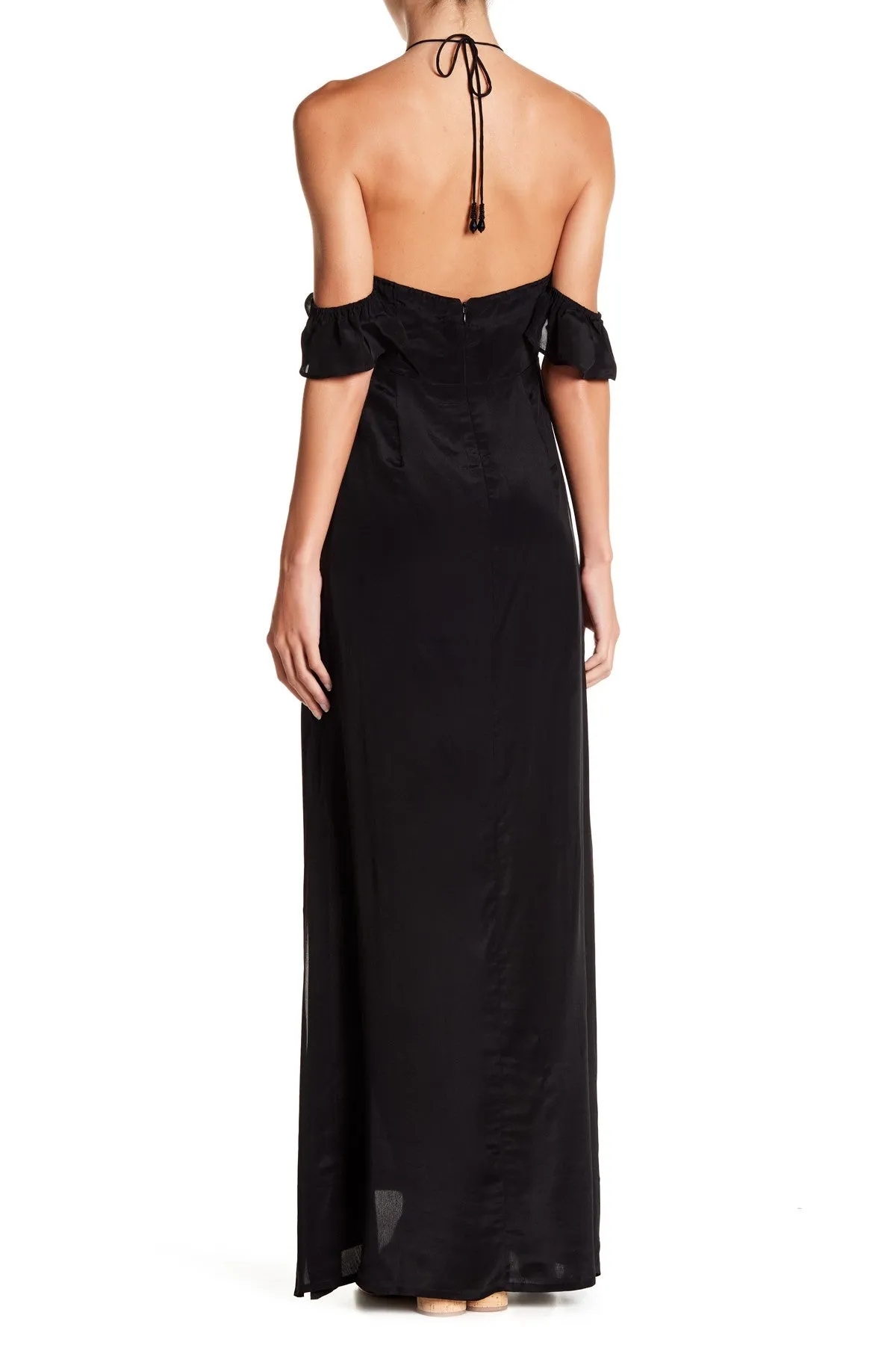 Off Shoulder Black Maxi Dress