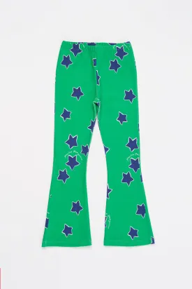 STARS LEGGINGS FLARED GREEN 4Y