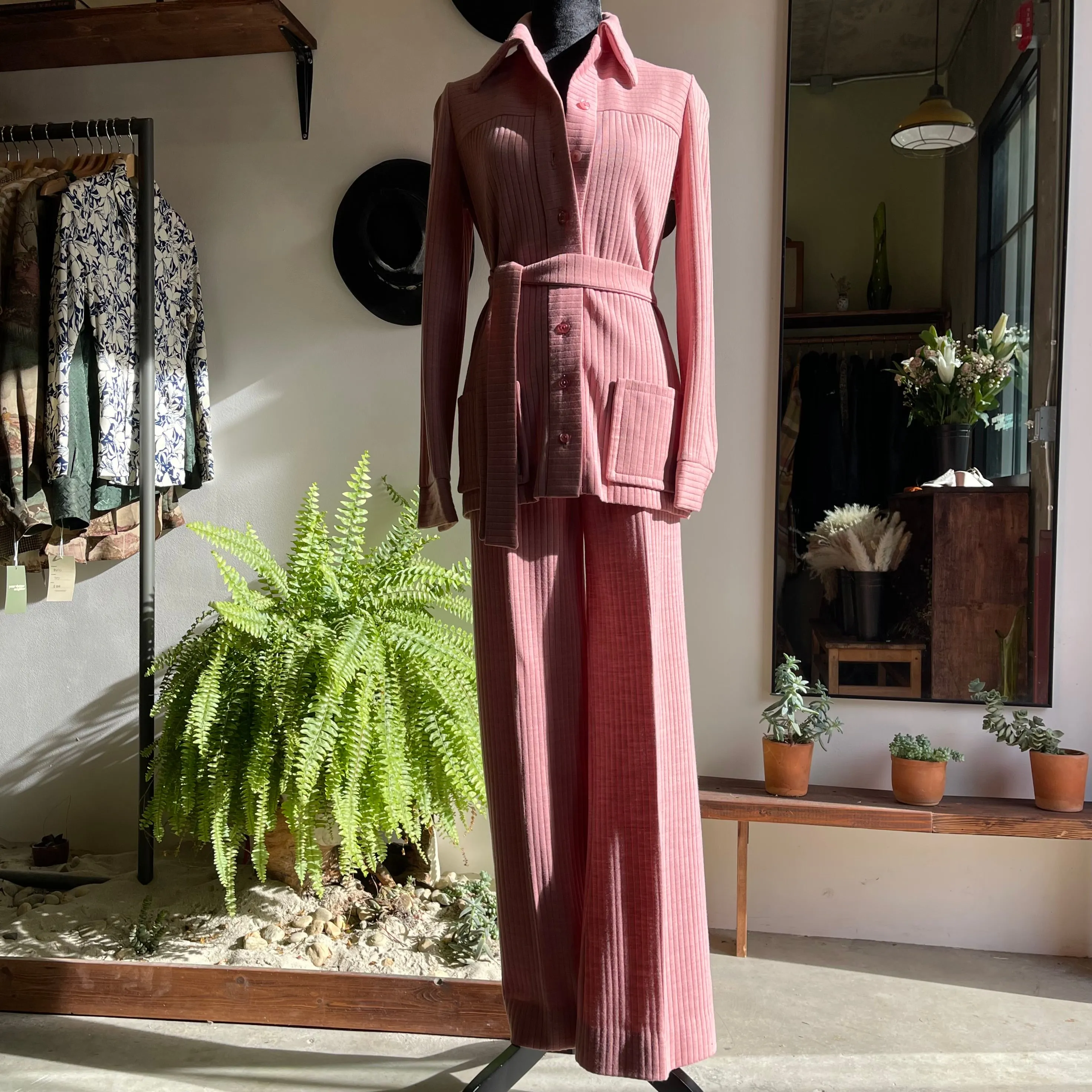 Vintage 70’s Butte Knit Pant Set with Belt