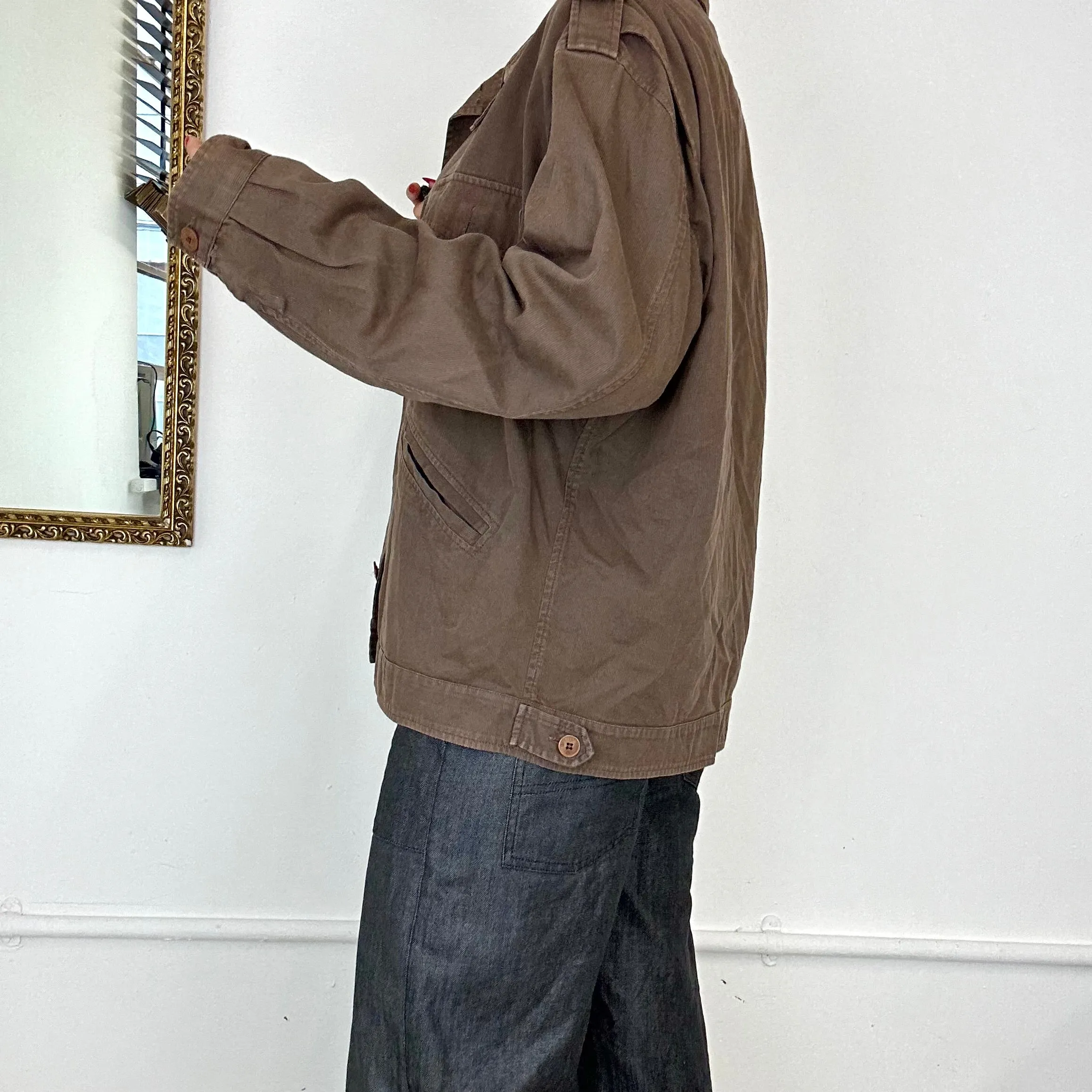 vintage valentino brown button up jacket